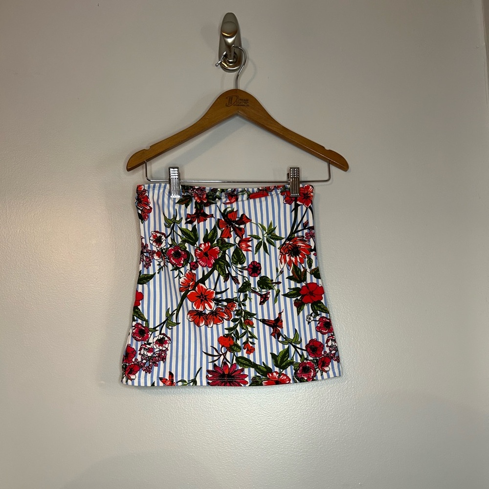 Stripped and Flowered Tube Top
